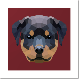 Cute Rottweiler Low Poly Posters and Art